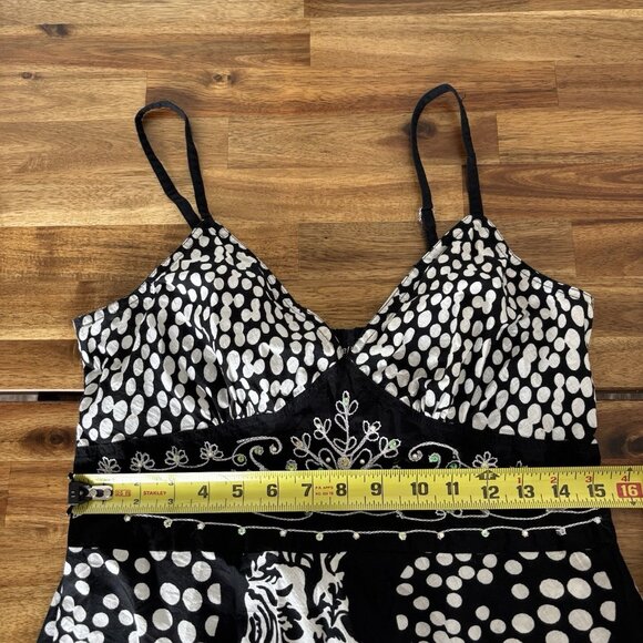 Vintage Y2K Mlle Gabrielle Midi Babydoll Dress Sz Large Floral Beaded Fairy Boho - Picture 15 of 15